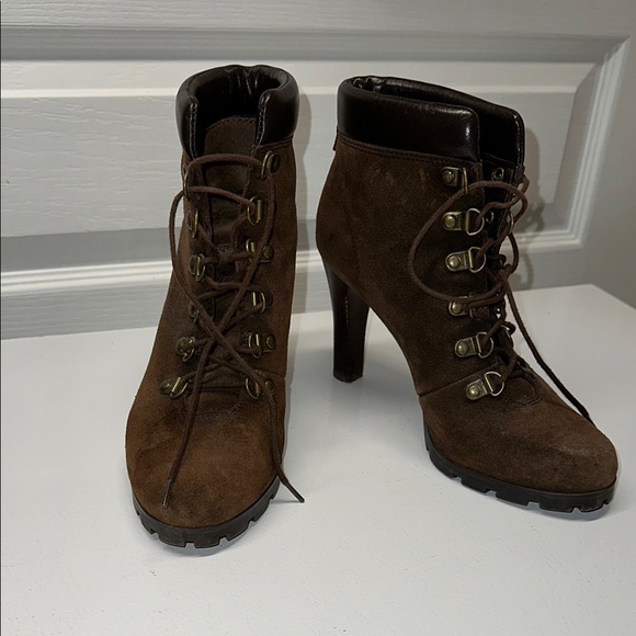 Lauren Ralph Lauren Shoes - Lauren Ralph Lauren Brown Heeled Boots, 3.5" heel